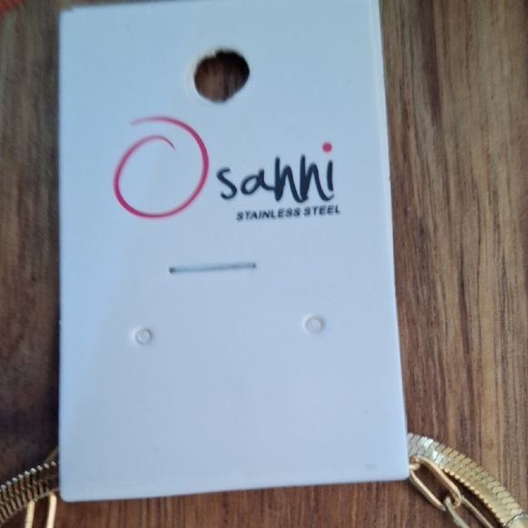 Gold and Blue Charm Necklace - Picture 8 of 9